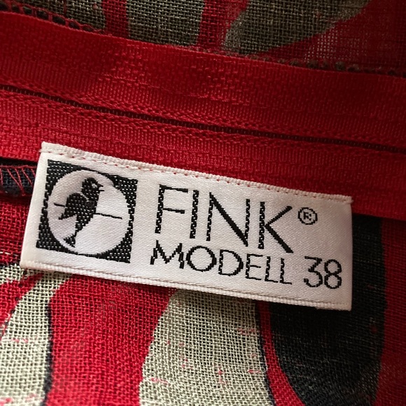 Fink modell 38 red dress with leaves - Picture 4 of 5